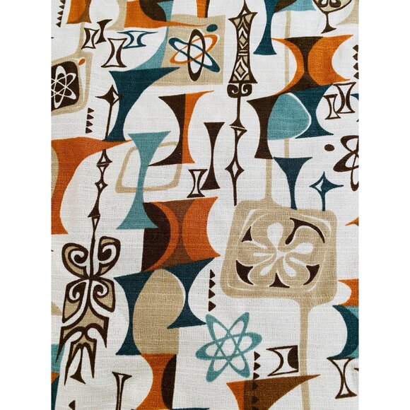 Robert Kaufman Atomic Barkcloth Fabric, MCM Tiki Print 3 Yards - Picture 10 of 10